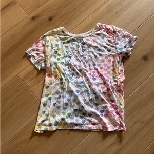 Chaser White Heart Print Tee - Multi-Color Hearts